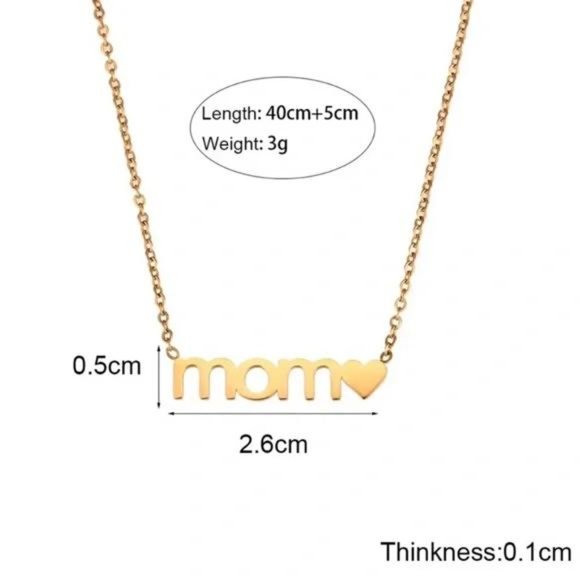 NEW MOM HEART 18K GOLD NECKLACE, NICE NECKLACE, CUTE NECKLACE - Picture 6 of 6